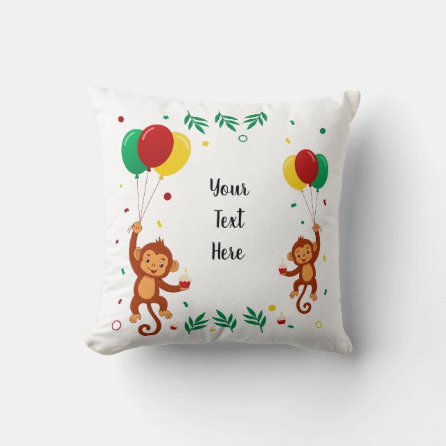 Coussin Ballon Singe Volant (Recto)