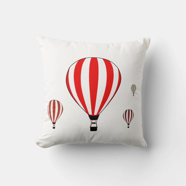 Coussin Ballons à air chaud rouge et blanc (Recto)