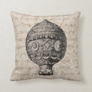 Coussin Ballons chauds vintages de rétro dirigeable de