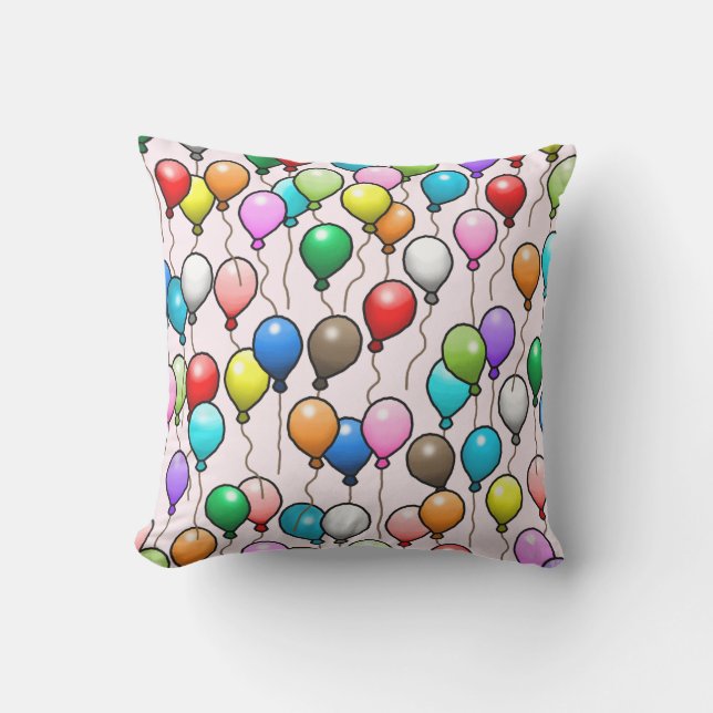 Coussin Ballons d'anniversaire colorés (Recto)