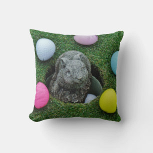 Coussin Ballons de golf de lapin et de couleur