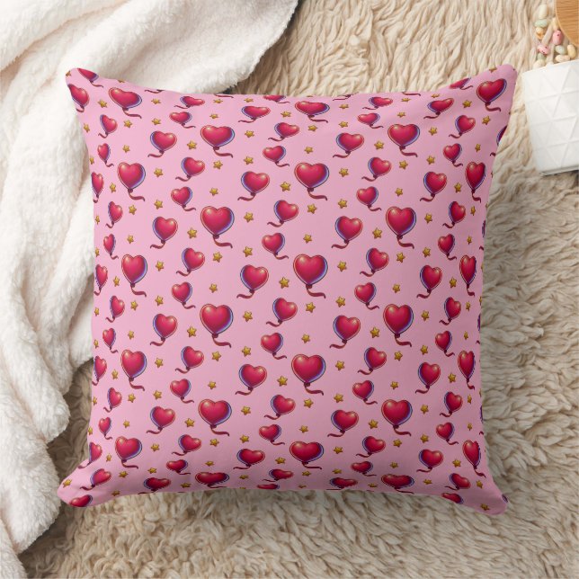 Coussin Ballons en forme de cœur et Étoiles (Couverture)