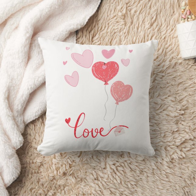 Coussin Ballons et Coeurs d'Amour Adorable - Saint Valenti (Couverture)