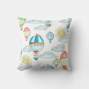 Coussin Ballons vintages : Aquarelle Whimsical sans joint.