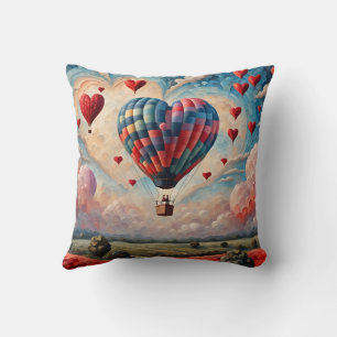 Coussin Balloon à air chaud en forme de coeur