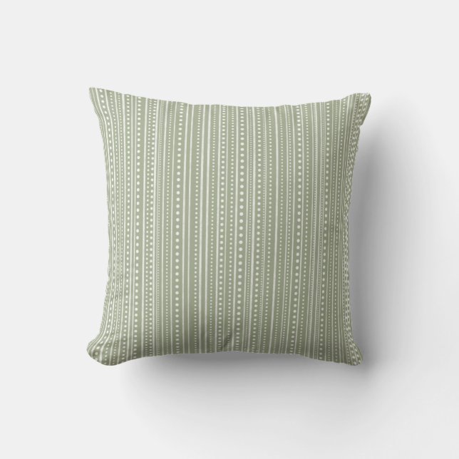 Coussin Bamanko en tache de boudcloth Motif Sage Green (Recto)