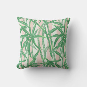 Coussin Bamboo Jungle Hawaiian Stripe - Vert et rose