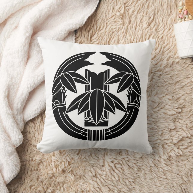 Coussin Bambou coupé dans des feuilles de bambou embrassan (Couverture)