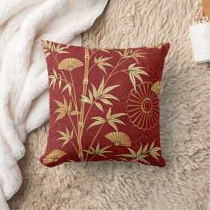 Coussin Bambou cramoisi Est-Asiatique (2)