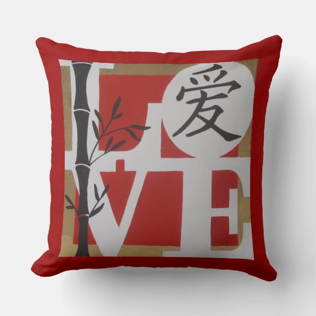 Coussin Bambou et amour chinois (Recto)