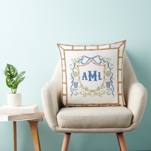 Coussin Bambou et poitrine opiacée | Monogramme (Chaise)