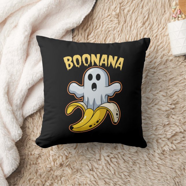 Coussin Banane fantôme mignon Boonana Halloween (Couverture)