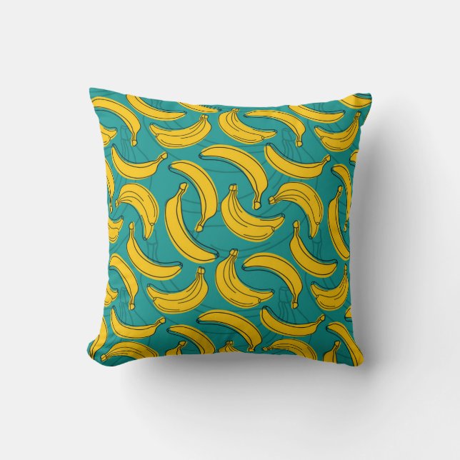 Coussin Banane jaune : Noir Vintage (Recto)