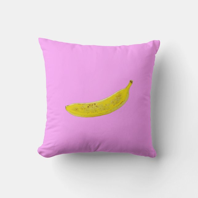 Coussin Banane Pop Art en jaune  (Recto)