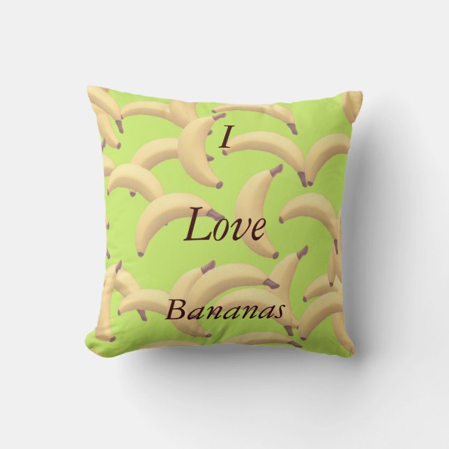 Coussin Bananes personnalisables avec le texte (Recto)