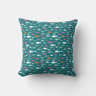 Coussin Banc de poissons verts