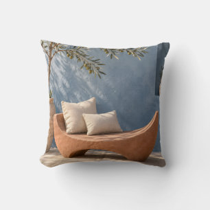 Coussin Banc en terre cuite en forme de croissant Méditerr