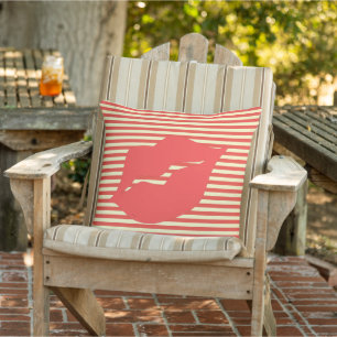 Coussin Bande blanche rouge