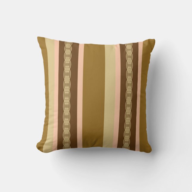 Coussin Bande d'auvent du milieu du siècle - bronzage et p (Recto)