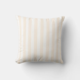 Coussin Bande de bonbons beige et blanche