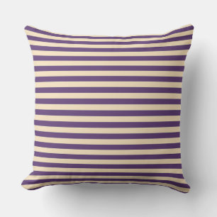 Coussin Bande de crème violette