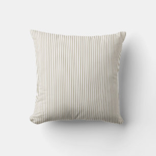 Coussin Bande de cueillette beige et blanche