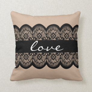 Coussin Bande de dentelle noire Pilote personnalisé