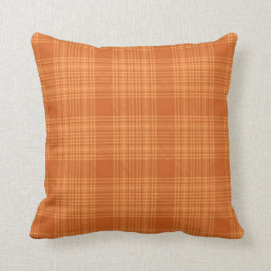 Coussin Bande de nappe à carreaux automnaux orange brûlé e