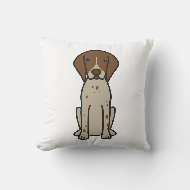 Coussin Bande dessinée allemande de chien d'indicateur aux (Recto)
