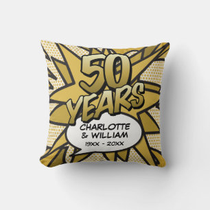 Coussin Bande dessinée amusante pour les 50 ans de mariage