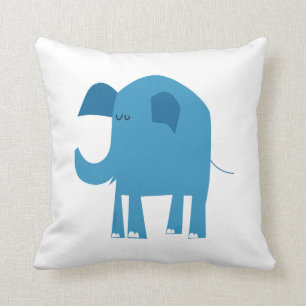 Coussin Bande dessinée bleue d'éléphant