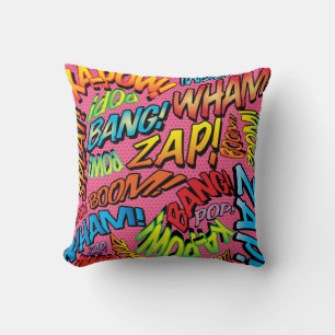 Coussin Bande dessinée colorée Typographie Cool tendance r