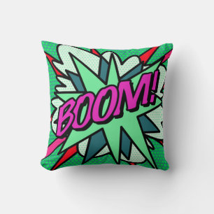 Coussin Bande dessinée cool fun moderne BOOM