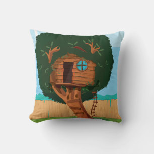 Coussin Bande dessinée de cabane dans un arbre