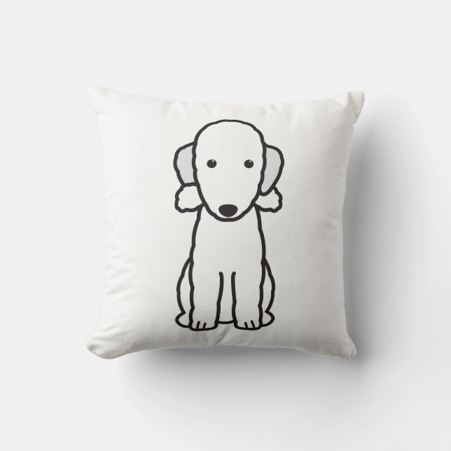 Coussin Bande dessinée de chien de Bedlington Terrier (Recto)