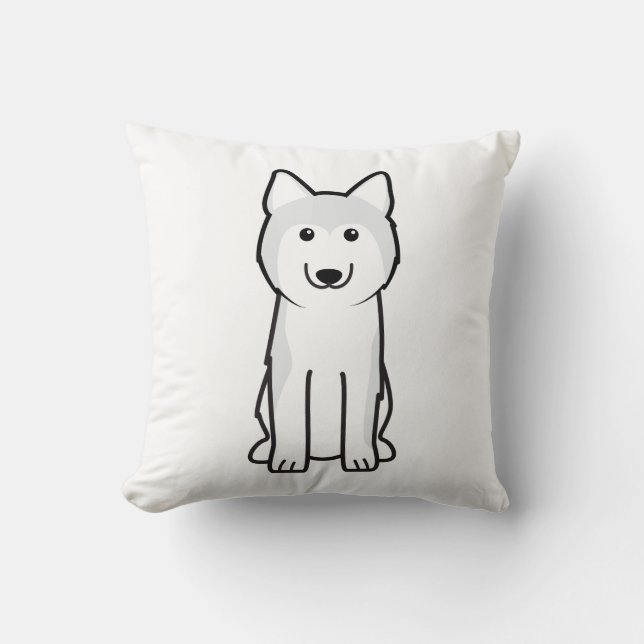 Coussin Bande dessinée de chien de chien de traîneau (Recto)