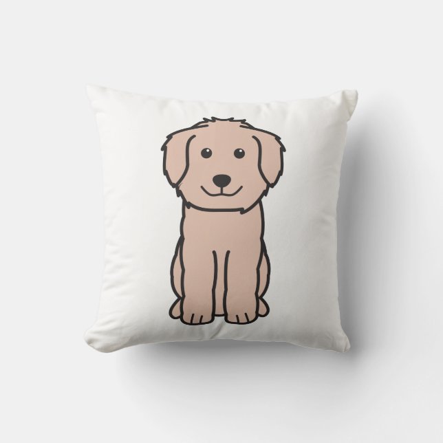 Coussin Bande dessinée de chien de Goldendoodle (Recto)