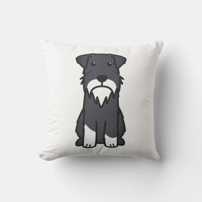Coussin Bande dessinée de chien de Schnauzer miniature (Recto)