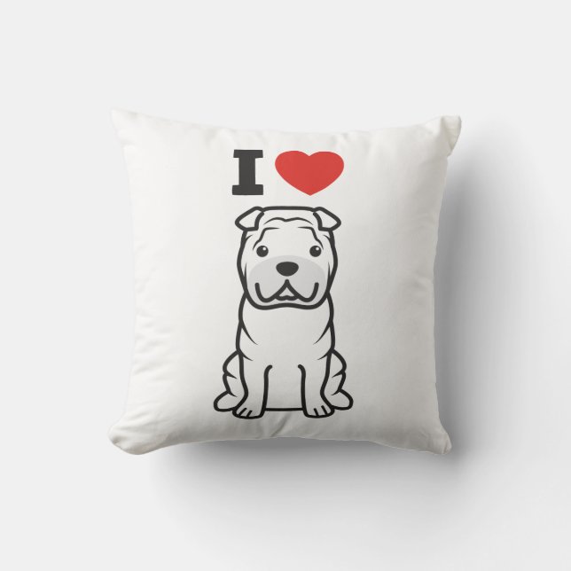 Coussin Bande dessinée de chien de Shar-Pei de Chinois (Recto)