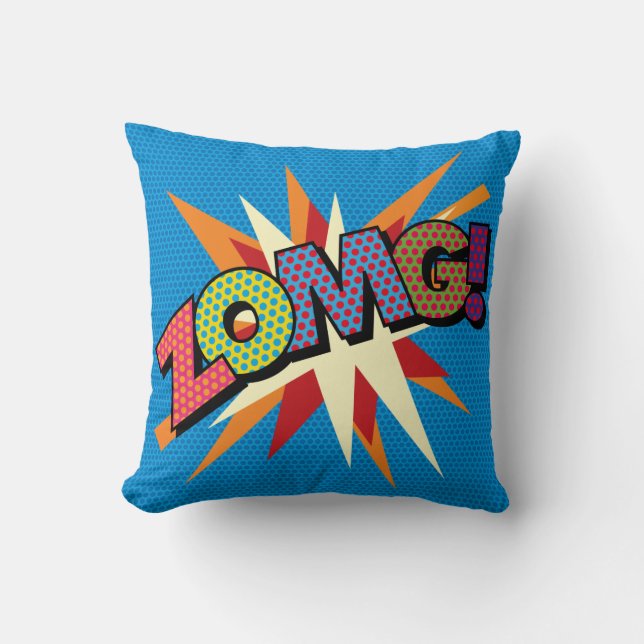 Coussin Bande dessinée de divertissement typographie d'art (Recto)