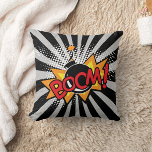 Coussin Bande dessinée de super-héros Boom Bomb Cartoon