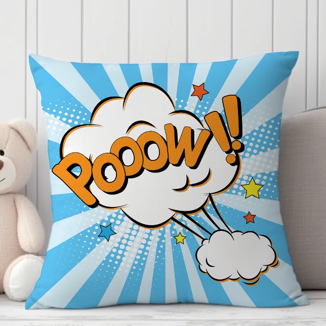 Coussin Bande dessinée de super-héros Pow Cartoon (Créateur téléchargé)