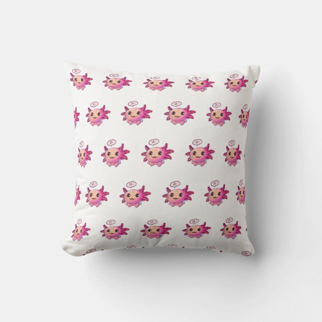 Coussin Bande dessinée du mignon Axolotl (Recto)