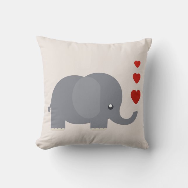 Coussin Bande dessinée mignonne d'éléphant avec le (Recto)