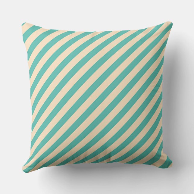Coussin Bande diagonale verte Aqua (Verso)
