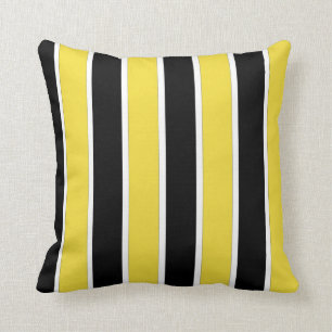 Coussin Bande noire, blanche et jaune American MoJo Pill
