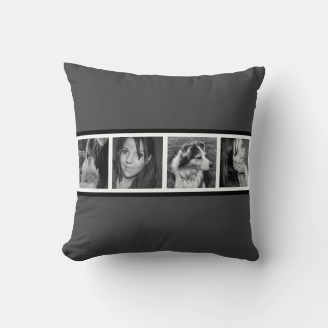 Coussin Bande Photo Mod Grayscale BW Instagram (Recto)