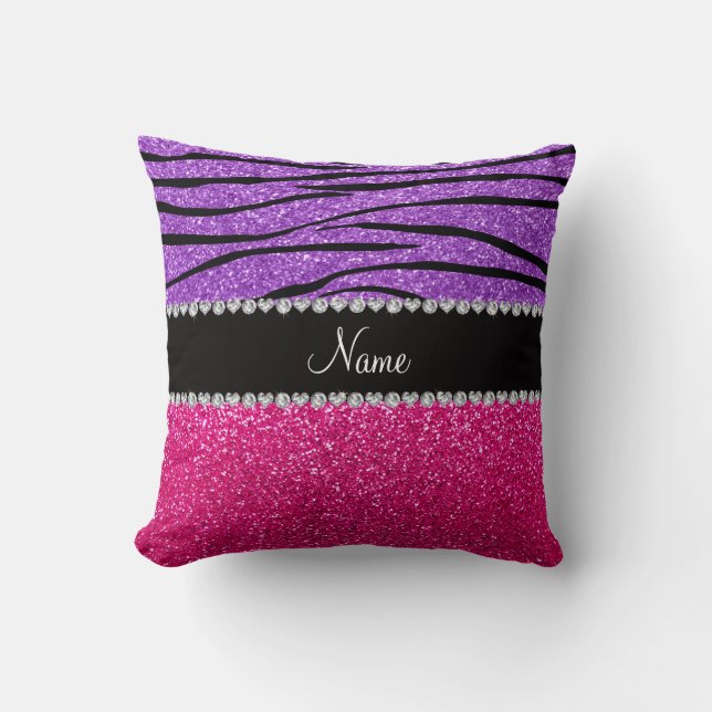 Coussin Bande pourpre en pastel de zèbre de parties (Recto)