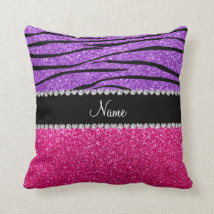 Coussin Bande pourpre en pastel de zèbre de parties