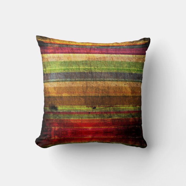 Coussin Bande rétro colorée (Recto)